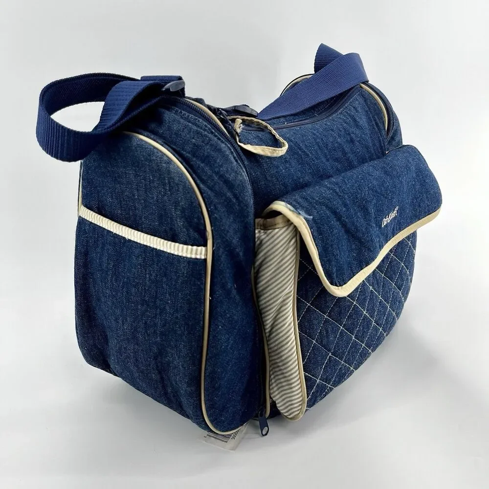 VTG OshKosh B'gosh Dark Denim Diaper Bag 90s Y2K Rare Collectors Duffel Tote